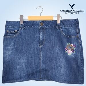 AE SPORT Embroidered Denim Skirt - 16